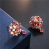 Kashi Accessories European and American Mona Lisa stud earrings, colorful Dragon Lady flower stud earrings, Zircon bride flower earrings and earrings Specification image